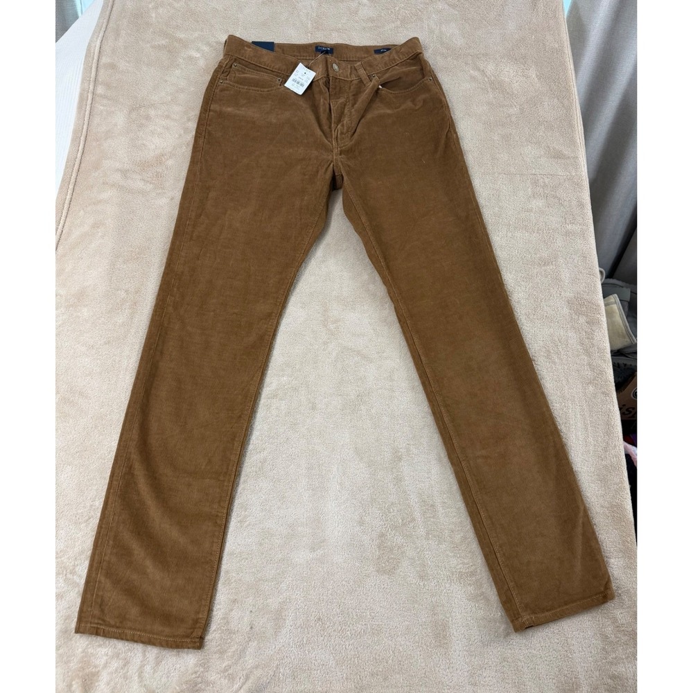 J.Crew Slim‎ fit Corduroy Pants Men's  size 31x32 Brown J7334 NEW With Tags